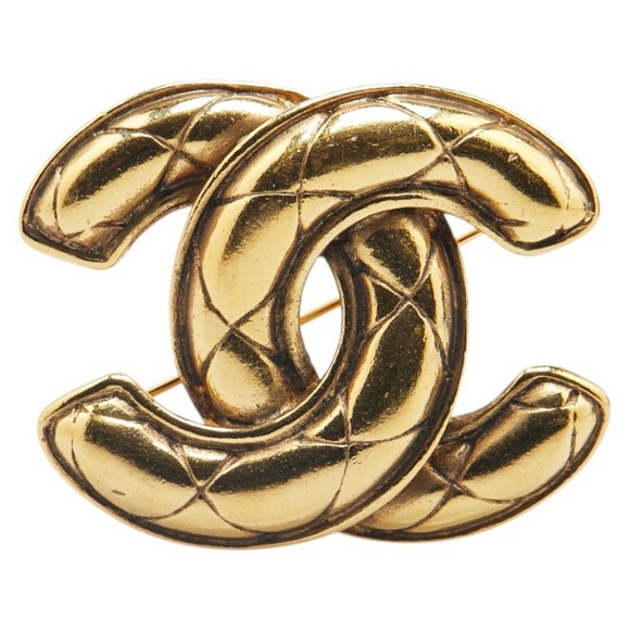 CHANEL Gold Coco Mark Brooch - Picture 1 of 4